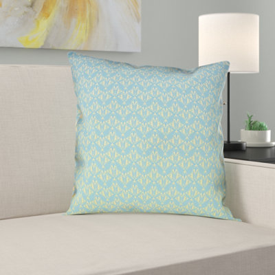 Latitude Run Avicia Art Deco Throw yellow pillows | Throw pillow teal